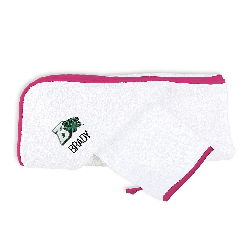 Infant Chad & Jake White Binghamton Bearcats Personalized Hooded Towel & Mitt Set