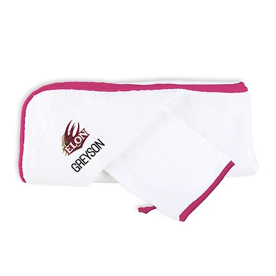 Infant Chad & Jake White Elon Phoenix Personalized Hooded Towel & Mitt Set