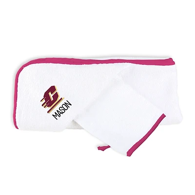 Infant Chad & Jake White Central Michigan Chippewas Personalized Hooded Towel & Mitt Set
