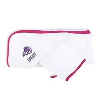 Infant Chad & Jake White Abilene Christian University Wildcats Personalized Hooded Towel & Mitt Set