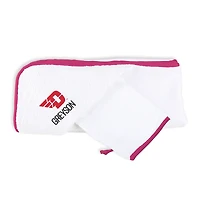 Infant Chad & Jake White Dayton Flyers Personalized Hooded Towel & Mitt Set
