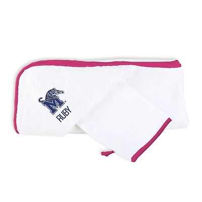 Infant Chad & Jake White Memphis Tigers Personalized Hooded Towel & Mitt Set