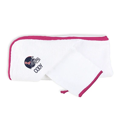 Infant Chad & Jake White Ole Miss Rebels Personalized Hooded Towel & Mitt Set