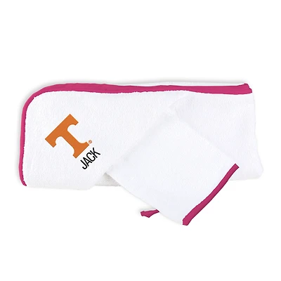 Infant Chad & Jake White Tennessee Volunteers Personalized Hooded Towel & Mitt Set