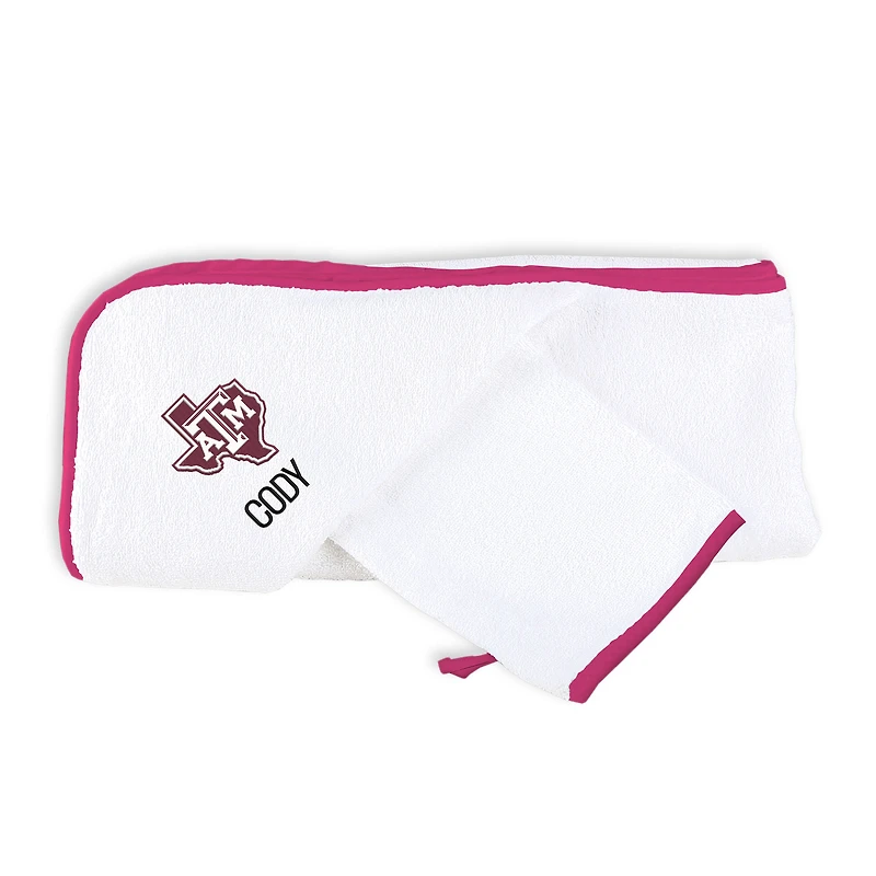 Infant Chad & Jake White Texas A&M Aggies Personalized Hooded Towel & Mitt Set