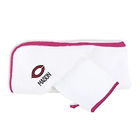 Infant Chad & Jake White UChicago Maroons Personalized Hooded Towel & Mitt Set