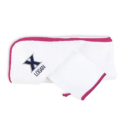 Infant Chad & Jake White Xavier Musketeers Personalized Hooded Towel & Mitt Set