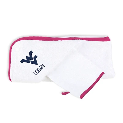 Infant Chad & Jake White West Virginia Mountaineers Personalized Hooded Towel & Mitt Set