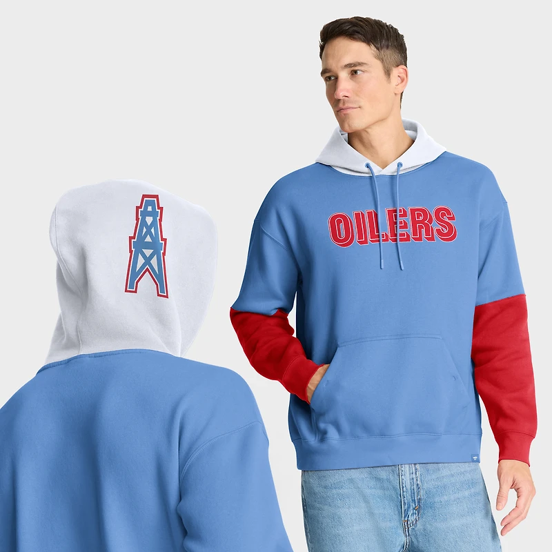 Men's Fanatics Light Blue Tennessee Titans Helmet Retro Pullover Hoodie