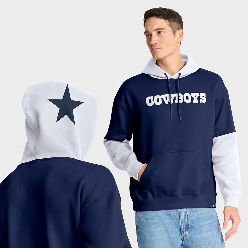 Men's Fanatics Navy Dallas Cowboys Helmet Retro Pullover Hoodie