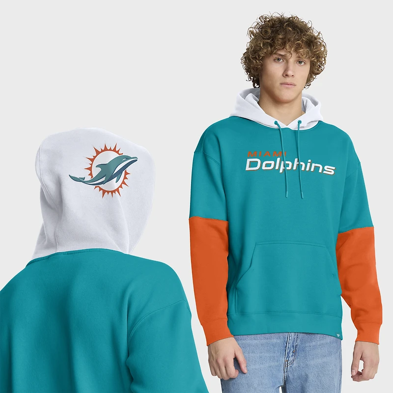 Men's Fanatics Aqua Miami Dolphins Helmet Pullover Hoodie