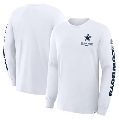 Men's Fanatics White Dallas Cowboys Clock Management Legacy Long Sleeve T-Shirt