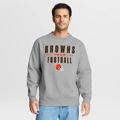 Men's Fanatics Heather Gray Cleveland Browns Powerful Throw Legacy Pullover Sweatshirt