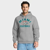 Men's Fanatics Heather Gray Miami Dolphins Fumblerooski Legacy Pullover Hoodie