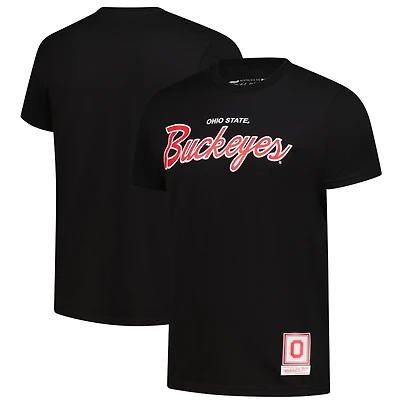 Men's Mitchell & Ness  Black Ohio State Buckeyes Elite Script T-Shirt