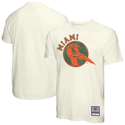 Men's Mitchell & Ness  Cream Miami Hurricanes Vintage Tone T-Shirt