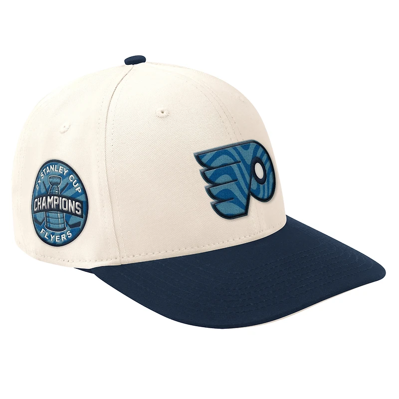 Men's Starter  Cream/Navy Philadelphia Flyers Blue Wave Classic Adjustable Hat
