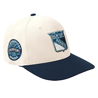 Men's Starter  Cream/Navy New York Rangers Blue Wave Classic Adjustable Hat