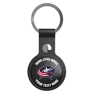 Keyscaper Black Columbus Blue Jackets Personalized AirTag Holder