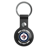 Keyscaper Black Winnipeg Jets Personalized AirTag Holder