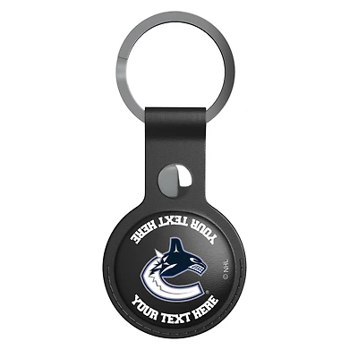 Keyscaper Black Vancouver Canucks Personalized AirTag Holder