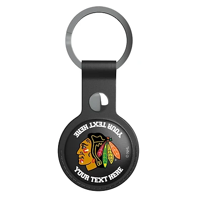 Keyscaper Black Chicago Blackhawks Personalized AirTag Holder