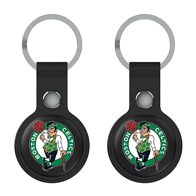Keyscaper  Black Boston Celtics Two-Pack AirTag Holders