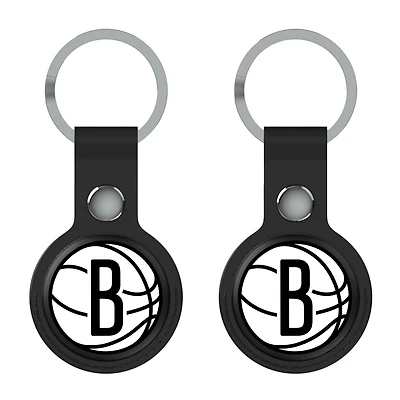 Keyscaper  Black Brooklyn Nets Two-Pack AirTag Holders