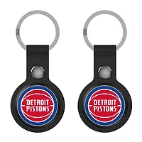 Keyscaper  Black Detroit Pistons Two-Pack AirTag Holders