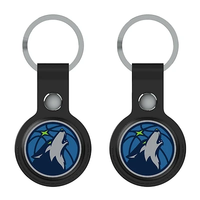 Keyscaper  Black Minnesota Timberwolves Two-Pack AirTag Holders