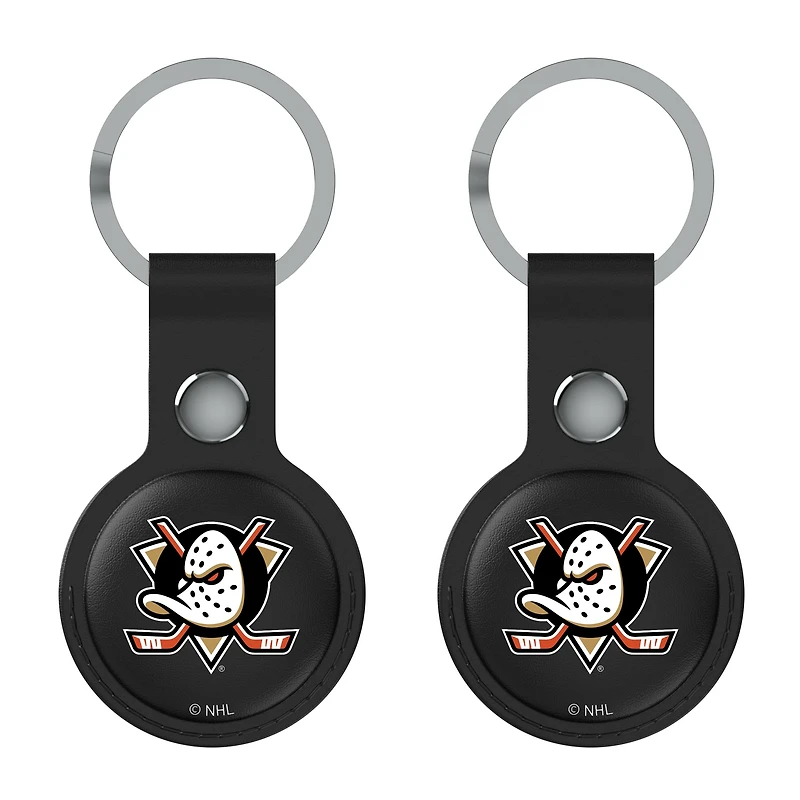 Keyscaper Black Anaheim Ducks Two-Pack AirTag Holders