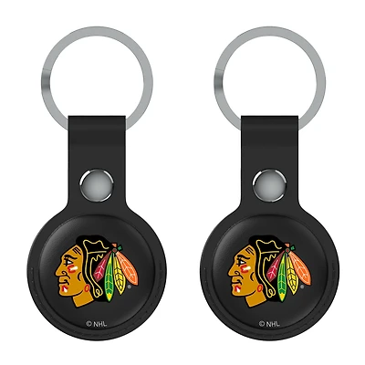 Keyscaper  Black Chicago Blackhawks Two-Pack AirTag Holders