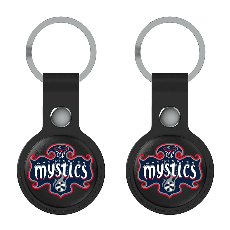 Keyscaper  Black Washington Mystics Two-Pack AirTag Holders