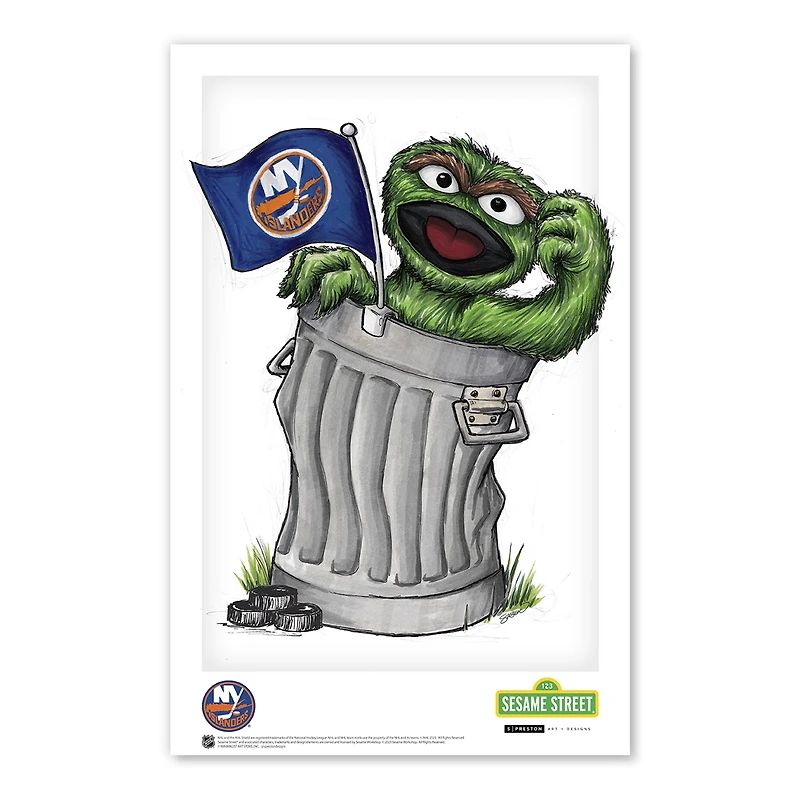 Oscar the Grouch New York Islanders 11" x 17" Poster Print