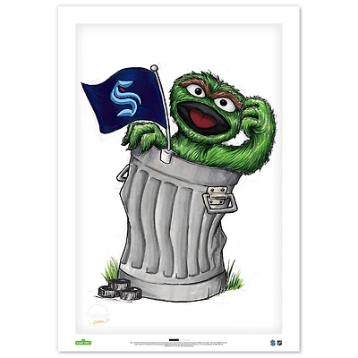Oscar the Grouch Seattle Kraken 24" x 36" Sesame Street Limited Edition Fine Art Print