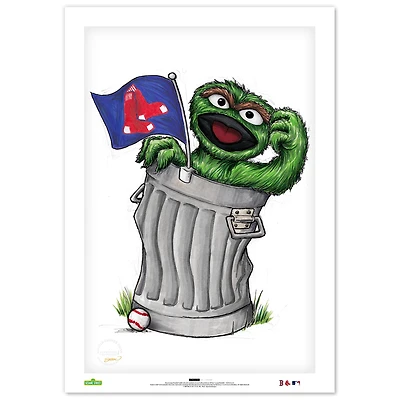 Oscar the Grouch Boston Red Sox 24" x 36" Sesame Street Limited Edition Fine Art Print