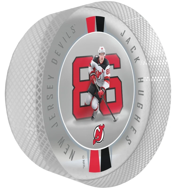 Jack Hughes New Jersey Devils Crystal Ribbon Puck