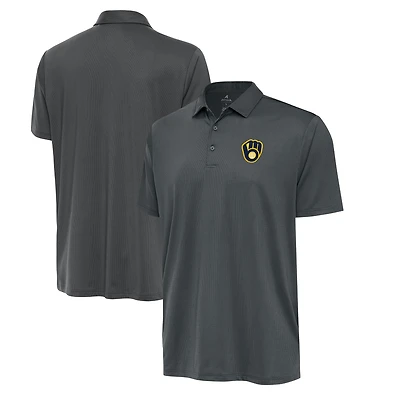 Men's Antigua  Pewter Milwaukee Brewers Eclipse Polo
