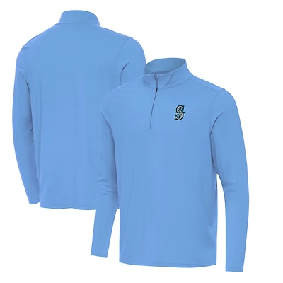 Men's Antigua Powder Blue Seattle Mariners Intent Quarter-Zip Top