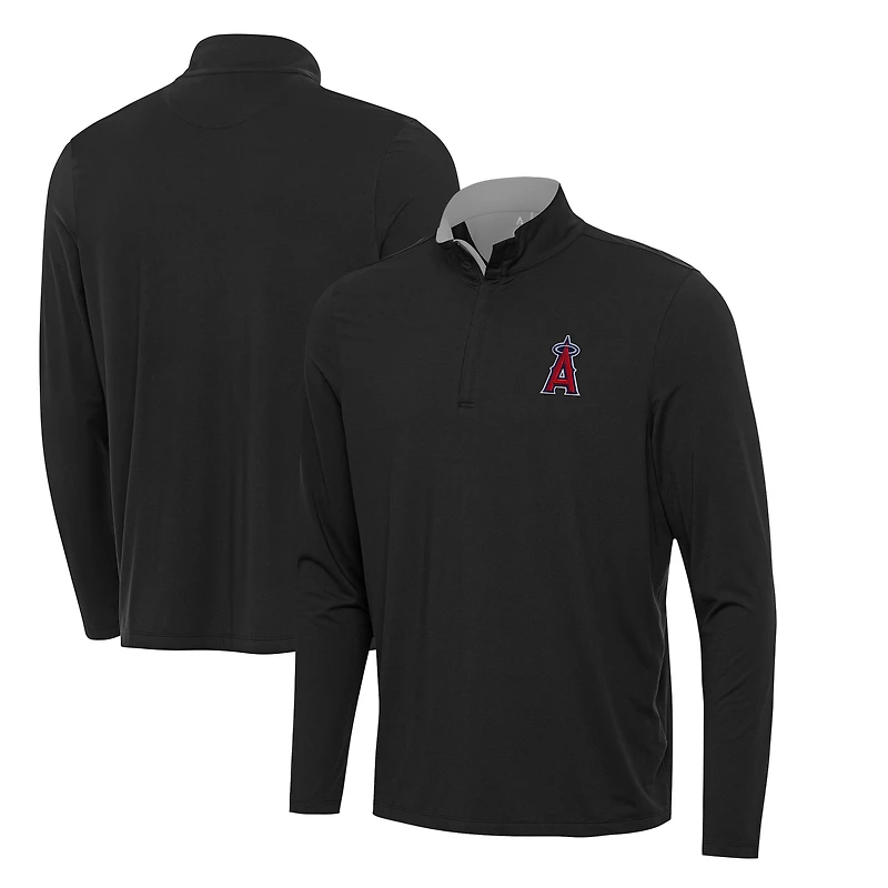 Men's Antigua  Black Los Angeles Angels Content Quarter-Zip Top