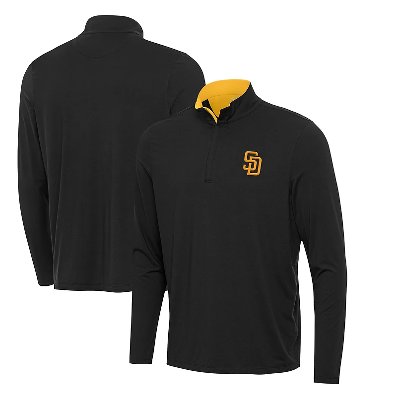 Men's Antigua Black San Diego Padres Content Quarter-Zip Top