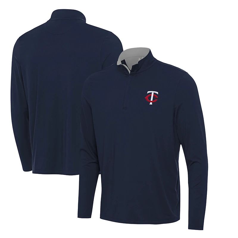 Men's Antigua Navy Minnesota Twins Content Quarter-Zip Top
