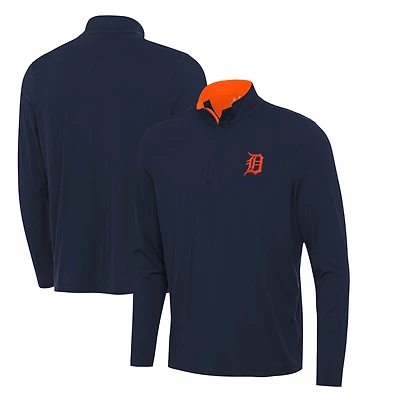 Men's Antigua  Navy Detroit Tigers Content Quarter-Zip Top