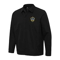 Men's Antigua Black LA Galaxy Pivot Full-Zip Jacket