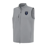 Men's Antigua  Gray San Jose Earthquakes Demand Full-Zip Vest