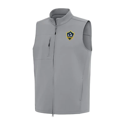 Men's Antigua  Gray LA Galaxy Demand Full-Zip Vest