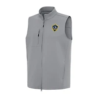 Men's Antigua  Gray LA Galaxy Demand Full-Zip Vest
