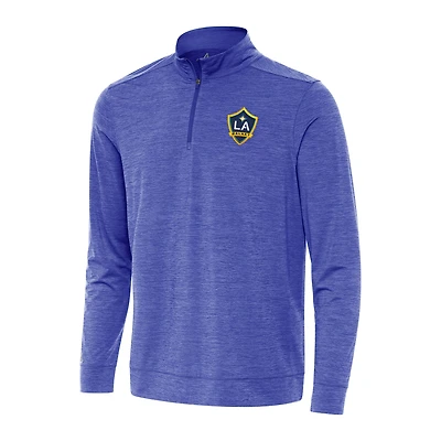 Men's Antigua Heather Royal LA Galaxy Bright Quarter-Zip Top