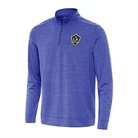 Men's Antigua Heather Royal LA Galaxy Bright Quarter-Zip Top