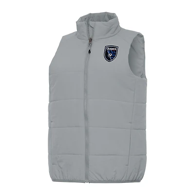 Women's Antigua  Gray San Jose Earthquakes Experience Full-Zip Vest